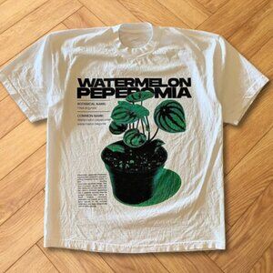 Watermelon Peperomia Plant Lover Graphic Tee White